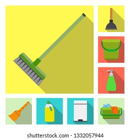 Isolated object of cleaning and service sign. Collection of cleaning and household vector icon for stock.