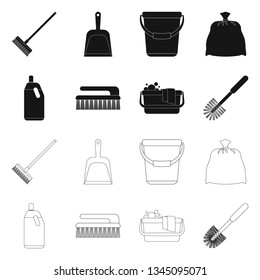 Isolated object of cleaning and service sign. Collection of cleaning and household vector icon for stock.