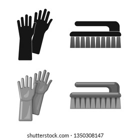 Isolated object of cleaning and service sign. Set of cleaning and household stock vector illustration.