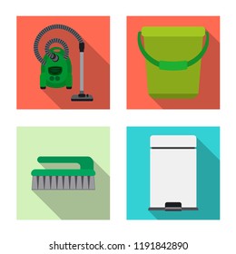 Isolated object of cleaning and service symbol. Collection of cleaning and household stock symbol for web.