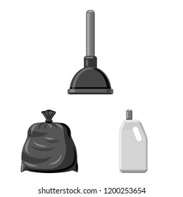 Isolated object of cleaning and service symbol. Collection of cleaning and household vector icon for stock.