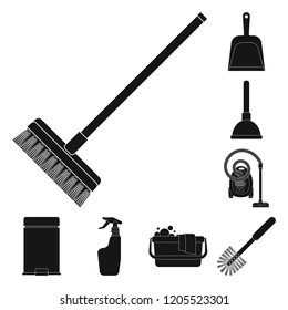 Isolated object of cleaning and service symbol. Collection of cleaning and household stock vector illustration.