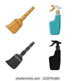 Isolated object of cleaning and service symbol. Set of cleaning and household stock symbol for web.