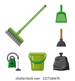 Isolated object of cleaning and service symbol. Set of cleaning and household vector icon for stock.