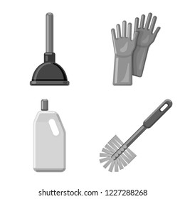 Isolated object of cleaning and service symbol. Collection of cleaning and household stock vector illustration.