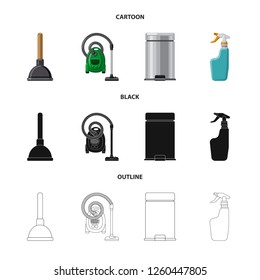 Isolated object of cleaning and service symbol. Set of cleaning and household vector icon for stock.