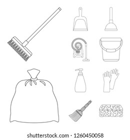 Isolated object of cleaning and service symbol. Collection of cleaning and household stock symbol for web.
