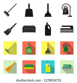 Isolated object of cleaning and service symbol. Collection of cleaning and household stock symbol for web.