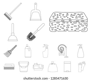 Isolated object of cleaning and service symbol. Set of cleaning and household stock symbol for web.