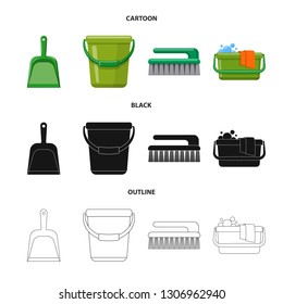 Isolated object of cleaning and service symbol. Collection of cleaning and household stock symbol for web.