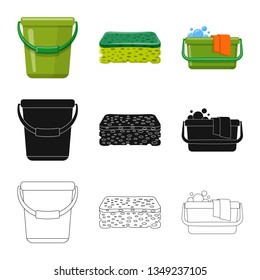 Isolated object of cleaning and service symbol. Set of cleaning and household vector icon for stock.