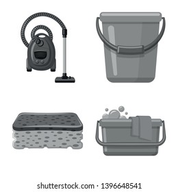 Isolated object  cleaning and service symbol. Set  cleaning and household stock symbol for web.