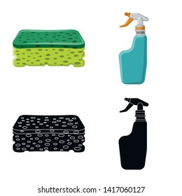 Isolated object of cleaning and service symbol. Set of cleaning and household stock symbol for web.