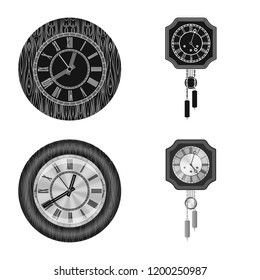 Isolated object of clock and time icon. Set of clock and circle stock symbol for web.
