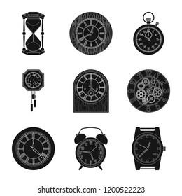 Isolated object of clock and time icon. Collection of clock and circle vector icon for stock.