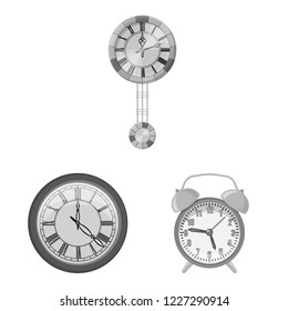 Isolated object of clock and time icon. Set of clock and circle stock vector illustration.