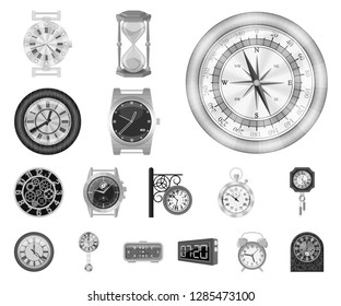 Isolated object of clock and time icon. Set of clock and circle vector icon for stock.