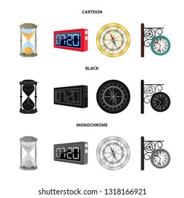 Isolated object of clock and time sign. Collection of clock and circle vector icon for stock.