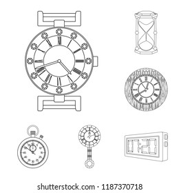 Isolated object of clock and time symbol. Collection of clock and circle vector icon for stock.