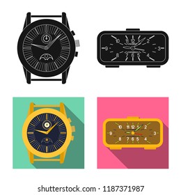 Isolated object of clock and time symbol. Collection of clock and circle vector icon for stock.