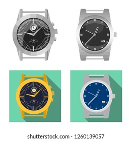 Isolated object of clock and time symbol. Set of clock and circle stock symbol for web.