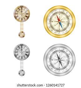 Isolated object of clock and time symbol. Collection of clock and circle stock symbol for web.