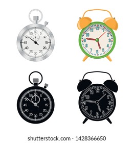 Isolated object of clock and time symbol. Set of clock and circle stock vector illustration.