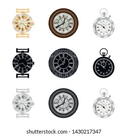 Isolated object of clock and time symbol. Set of clock and circle vector icon for stock.