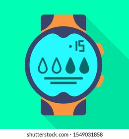 Isolated object of clock and waterproof logo. Web element of clock and device vector icon for Stock.
