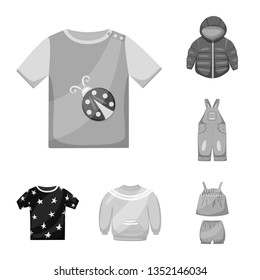 Isolated object of cloth and apparel symbol. Set of cloth and garment stock symbol for web.