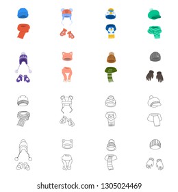 Isolated object of clothes  and texture icon. Collection of clothes  and weather  vector icon for stock.