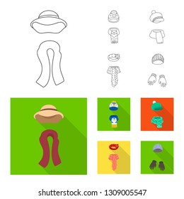 Isolated object of clothes  and texture icon. Set of clothes  and weather  stock symbol for web.