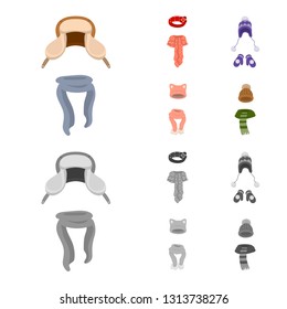 Isolated object of clothes  and texture icon. Set of clothes  and weather  stock symbol for web.
