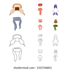 Isolated object of clothes  and texture icon. Set of clothes  and weather  stock symbol for web.