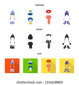 Isolated object of clothes  and texture icon. Set of clothes  and weather  stock vector illustration.