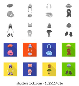 Isolated object of clothes  and texture icon. Set of clothes  and weather  vector icon for stock.