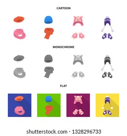 Isolated object of clothes  and texture icon. Collection of clothes  and weather  stock vector illustration.