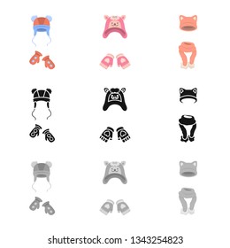 Isolated object of clothes  and texture icon. Set of clothes  and weather  stock symbol for web.