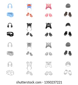 Isolated object of clothes  and texture icon. Set of clothes  and weather  stock vector illustration.