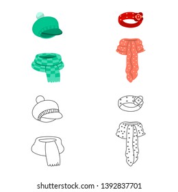 Isolated object of clothes  and texture icon. Collection of clothes  and weather  stock symbol for web.