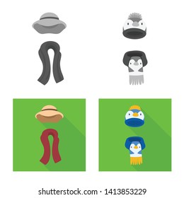 Isolated object of clothes  and texture icon. Collection of clothes  and weather  vector icon for stock.