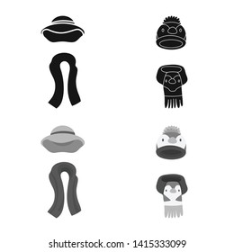 Isolated object of clothes  and texture icon. Collection of clothes  and weather  stock symbol for web.