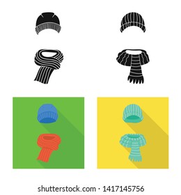 Isolated object of clothes  and texture icon. Set of clothes  and weather  stock vector illustration.