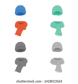 Isolated object of clothes  and texture icon. Collection of clothes  and weather  vector icon for stock.