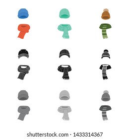 Isolated object of clothes and texture icon. Set of clothes and weather stock symbol for web.