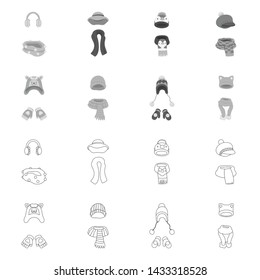 Isolated object of clothes and texture icon. Collection of clothes and weather stock symbol for web.