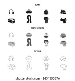 Isolated object of clothes and texture icon. Set of clothes and weather vector icon for stock.