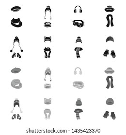Isolated object of clothes and texture icon. Set of clothes and weather stock symbol for web.
