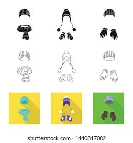 Isolated object of clothes and texture icon. Set of clothes and weather stock symbol for web.