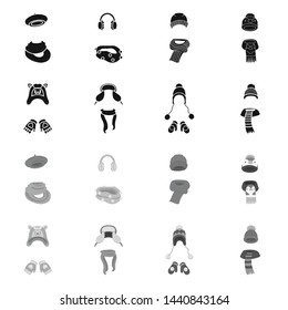 Isolated object of clothes and texture icon. Set of clothes and weather stock vector illustration.